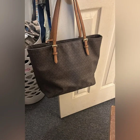 Michael Kors Dark Brown and Tan Tote - Picture 2 of 8